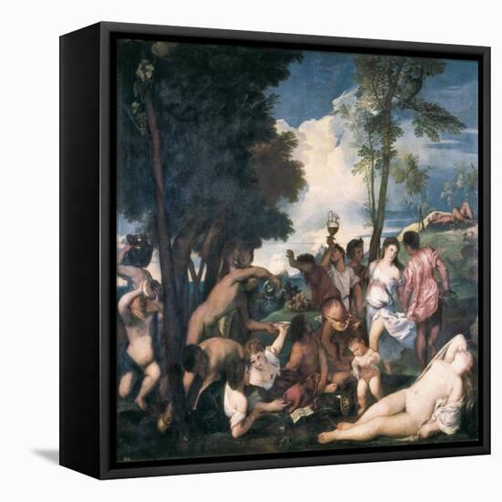 Bacchanal-Titian (Tiziano Vecelli)-Framed Stretched Canvas