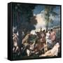 Bacchanal-Titian (Tiziano Vecelli)-Framed Stretched Canvas