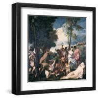 Bacchanal-Titian (Tiziano Vecelli)-Framed Art Print