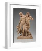 Bacchante and Satyr with Young Satyr, terracotta-Claude Michel Clodion-Framed Giclee Print