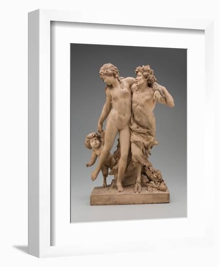 Bacchante and Satyr with Young Satyr, terracotta-Claude Michel Clodion-Framed Giclee Print