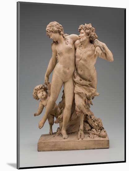 Bacchante and Satyr with Young Satyr, terracotta-Claude Michel Clodion-Mounted Giclee Print