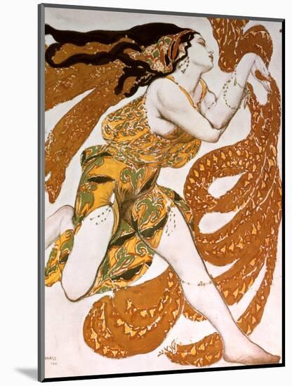 Bacchante, Costume Design for a Ballets Russes Production of Tcherepnin's Narcisse, 1911-Leon Bakst-Mounted Giclee Print