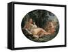Bacchante Playing a Reed-Pipe, 18th Century-François Boucher-Framed Stretched Canvas