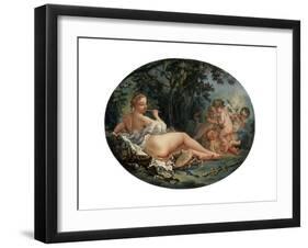 Bacchante Playing a Reed-Pipe, 18th Century-François Boucher-Framed Giclee Print