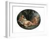 Bacchante Playing a Reed-Pipe, 18th Century-François Boucher-Framed Giclee Print