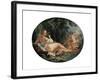 Bacchante Playing a Reed-Pipe, 18th Century-François Boucher-Framed Giclee Print