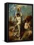 Bacchante with tambourine 1970-49.-William Etty-Framed Stretched Canvas