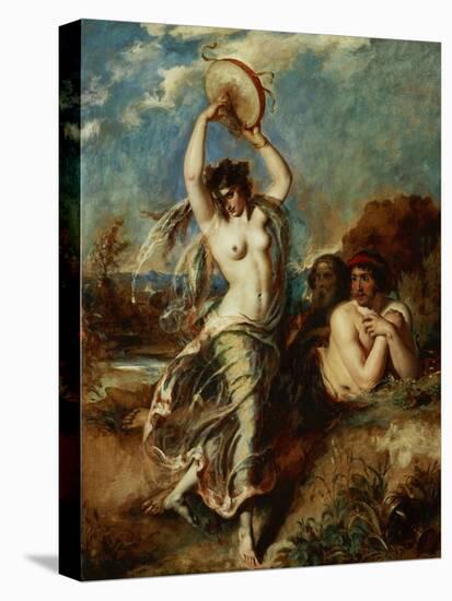 Bacchante with tambourine 1970-49.-William Etty-Stretched Canvas