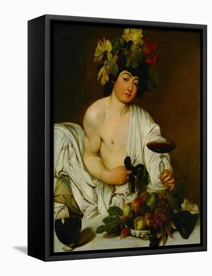 Bacchus, 1589-Caravaggio-Framed Stretched Canvas