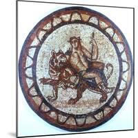 Bacchus, Ancient Roman God of Wine, Riding on a Tiger, Roman Mosaic, 1st or 2nd Century-null-Mounted Giclee Print