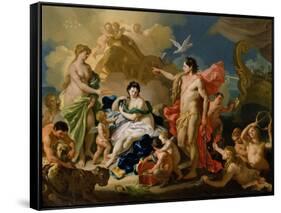 Bacchus and Ariadne-Francesco Solimena-Framed Stretched Canvas