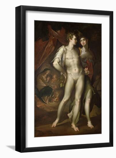 Bacchus and Ceres Leaving Venus, about 1590-Bartholomaeus Spranger-Framed Giclee Print