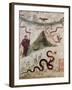 Bacchus and the Vesuvius, 79, 1st Century, Mural (Fresco)-null-Framed Giclee Print