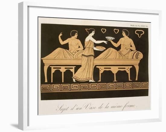 Bacchus' Banquet, Table 38 from 'Collection Des Vases Grecs, Volume Ii', Published 1813-24-Alexandre De Laborde-Framed Giclee Print
