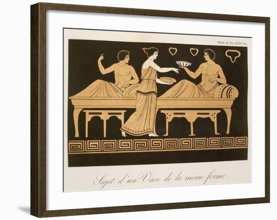 Bacchus' Banquet, Table 38 from 'Collection Des Vases Grecs, Volume Ii', Published 1813-24-Alexandre De Laborde-Framed Giclee Print