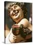 Bacchus, Roman God of Wine, Painted Wooden Figure-Joerg Lehmann-Stretched Canvas