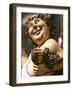 Bacchus, Roman God of Wine, Painted Wooden Figure-Joerg Lehmann-Framed Photographic Print
