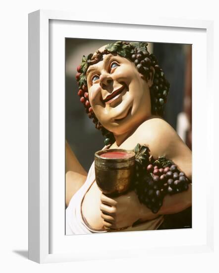 Bacchus, Roman God of Wine, Painted Wooden Figure-Joerg Lehmann-Framed Photographic Print