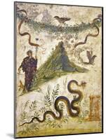 Bacchus Wearing Bunch of Grapes Pours Wine For Panther to Drink, From Pompeii-null-Mounted Photographic Print