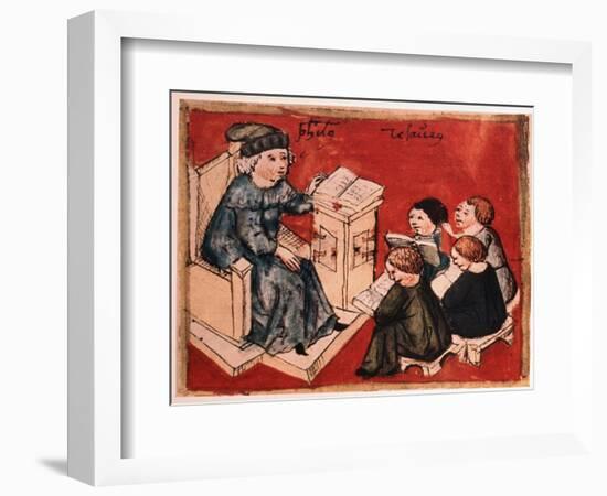 Bachelor Teaching His Pupils, C 15th-null-Framed Giclee Print