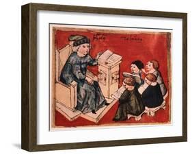 Bachelor Teaching His Pupils, C 15th-null-Framed Giclee Print