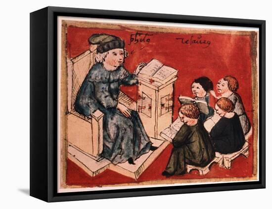 Bachelor Teaching His Pupils, C 15th-null-Framed Stretched Canvas