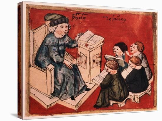 Bachelor Teaching His Pupils, C 15th-null-Stretched Canvas