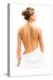 Back Beautiful Woman on White Background-chagin-Stretched Canvas