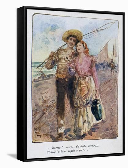 Back from Fishing by Pietro Scoppetta (1863-1920), Italy, 20th Century-Pietro Scoppetta-Framed Stretched Canvas