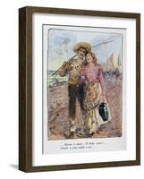 Back from Fishing by Pietro Scoppetta (1863-1920), Italy, 20th Century-Pietro Scoppetta-Framed Giclee Print