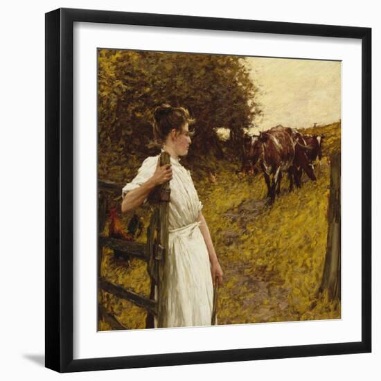 Back from the Commom, Heyshott, West Sussex, 1890's-Henry Herbert La Thangue-Framed Giclee Print