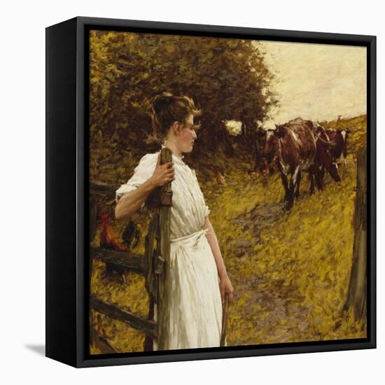Back from the Commom, Heyshott, West Sussex, 1890's-Henry Herbert La Thangue-Framed Stretched Canvas