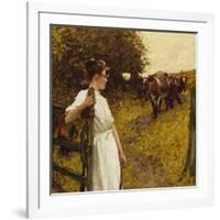 Back from the Commom, Heyshott, West Sussex, 1890's-Henry Herbert La Thangue-Framed Giclee Print