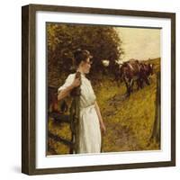 Back from the Commom, Heyshott, West Sussex, 1890's-Henry Herbert La Thangue-Framed Giclee Print