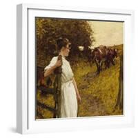 Back from the Commom, Heyshott, West Sussex, 1890's-Henry Herbert La Thangue-Framed Giclee Print