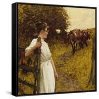 Back from the Commom, Heyshott, West Sussex, 1890's-Henry Herbert La Thangue-Framed Stretched Canvas