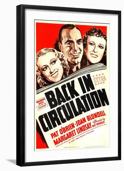 Back in Circulation, Joan Blondell, Pat O'Brien, Margaret Lindsay, 1937-null-Framed Art Print