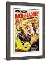 BACK IN THE SADDLE, from left: Gene Autry, Smiley Burnette, 1941.-null-Framed Art Print