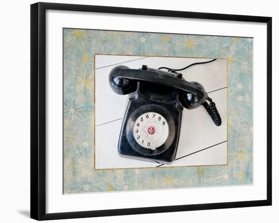 Back in Time Black Telephone Border-Susannah Tucker-Framed Art Print