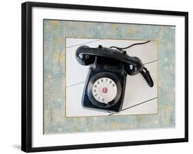 Back in Time Black Telephone Border-Susannah Tucker-Framed Art Print