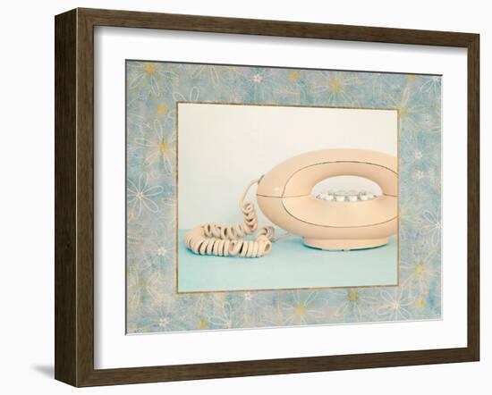 Back in Time Pink Phone Border-Susannah Tucker-Framed Art Print