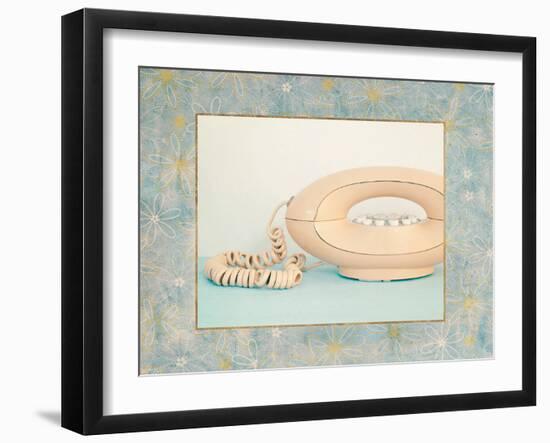 Back in Time Pink Phone Border-Susannah Tucker-Framed Art Print