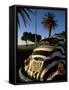 Back of a Beetle Car Painted in Zebra Stripes, Cape Town, South Africa, Africa-Yadid Levy-Framed Stretched Canvas