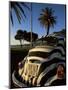 Back of a Beetle Car Painted in Zebra Stripes, Cape Town, South Africa, Africa-Yadid Levy-Mounted Photographic Print