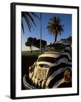 Back of a Beetle Car Painted in Zebra Stripes, Cape Town, South Africa, Africa-Yadid Levy-Framed Photographic Print