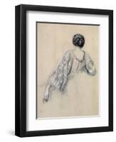 Back of a Young Woman (Study for 'La Malaria') (Chalk on Paper)-Ernest Antoine Hebert-Framed Giclee Print