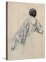 Back of a Young Woman (Study for 'La Malaria') (Chalk on Paper)-Ernest Antoine Hebert-Stretched Canvas