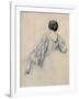 Back of a Young Woman (Study for 'La Malaria') (Chalk on Paper)-Ernest Antoine Hebert-Framed Giclee Print