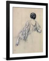 Back of a Young Woman (Study for 'La Malaria') (Chalk on Paper)-Ernest Antoine Hebert-Framed Giclee Print